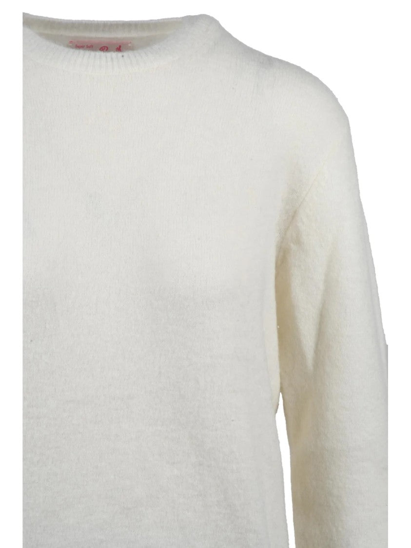 Mc2 Saint Barth Alpaca Wool Blend Knit Sweater With Crew Neckline