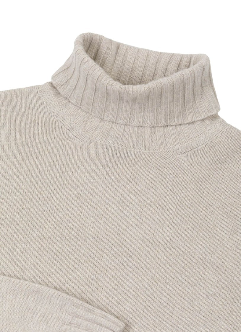 Colmar Originals Sporty Grey Turtleneck Pullover With Ribbed Detailing
