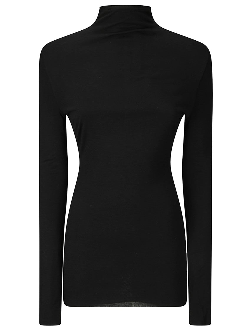 Khaite Long-Sleeved Top With Half Collar And Form-Fitting Silhouette
