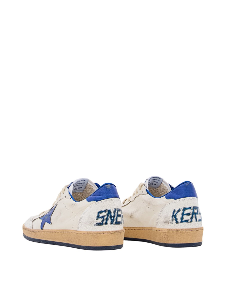 Golden Goose Ballstar White Sneakers With Blue Star