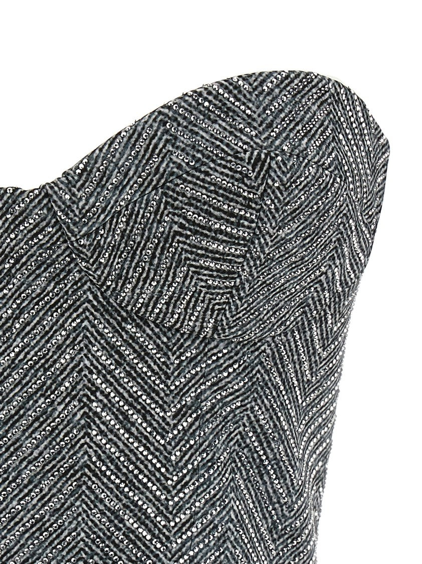 Ermanno Scervino Rhinestone Bustier Top