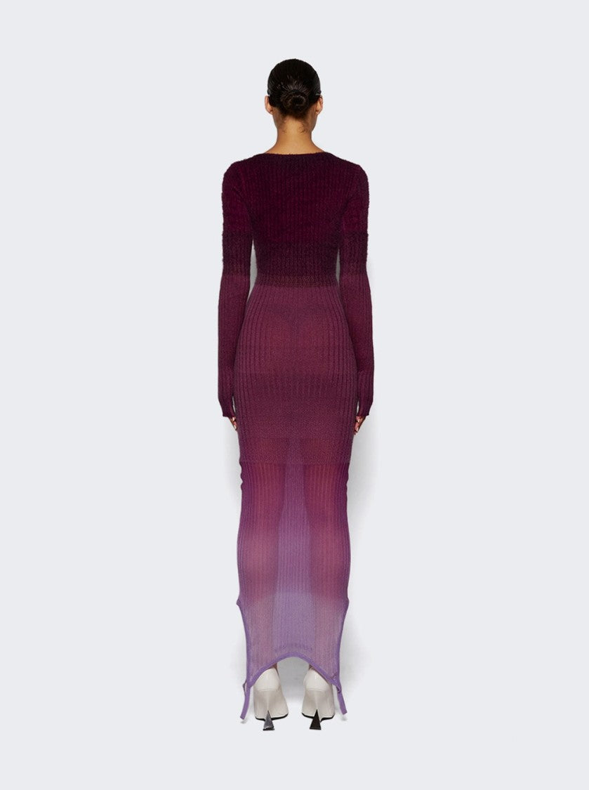 The Attico Midi Dress With Voluminous Knitted Collar