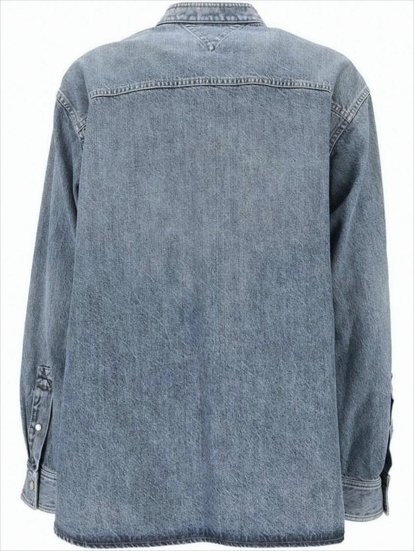 Bottega Veneta Relaxed-Fit Denim Shirt With Band Collar