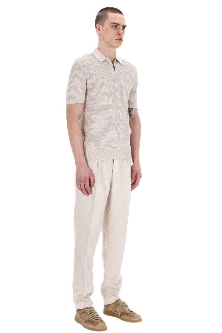 Eleventy Half-Zip Operato Cotton Polo