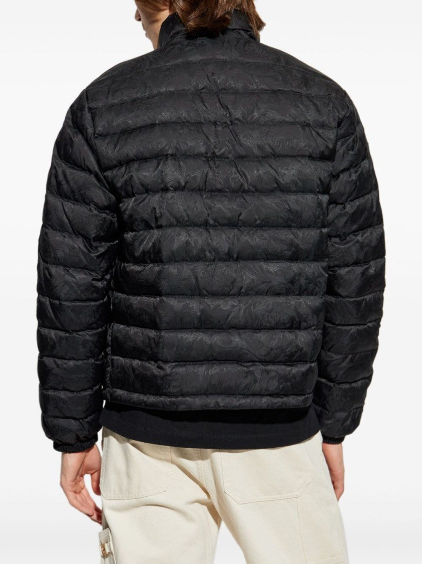 Versace Quilted High Collar Jacket With Gold-Tone Hardware