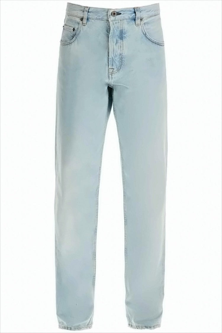Miu Miu Light Blue Denim Pants With Relaxed Fit