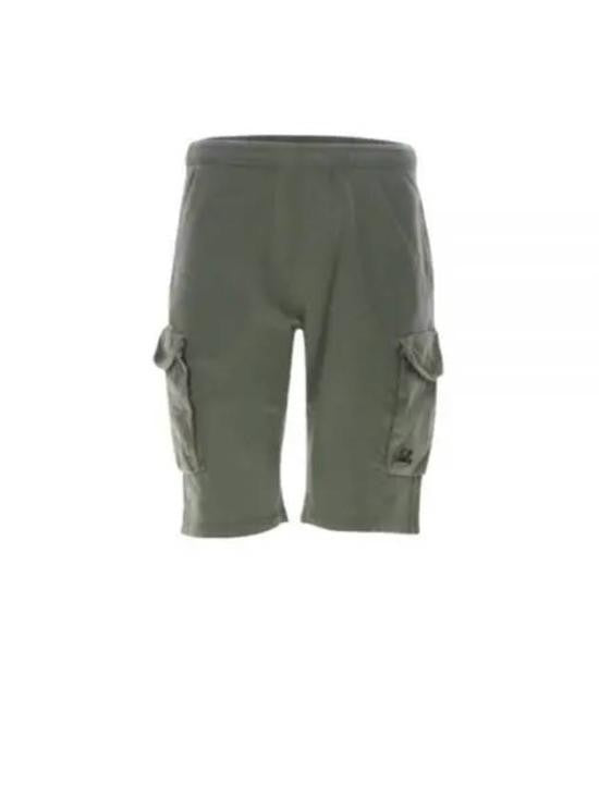 C.P. Company Mid-Thigh Length Green Shorts With Flap Pockets