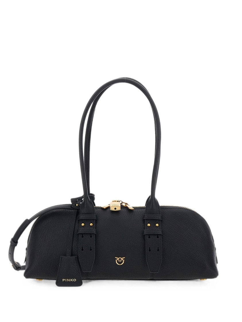 Pinko Horizontal Big Sheep Handbag With Gold Accents