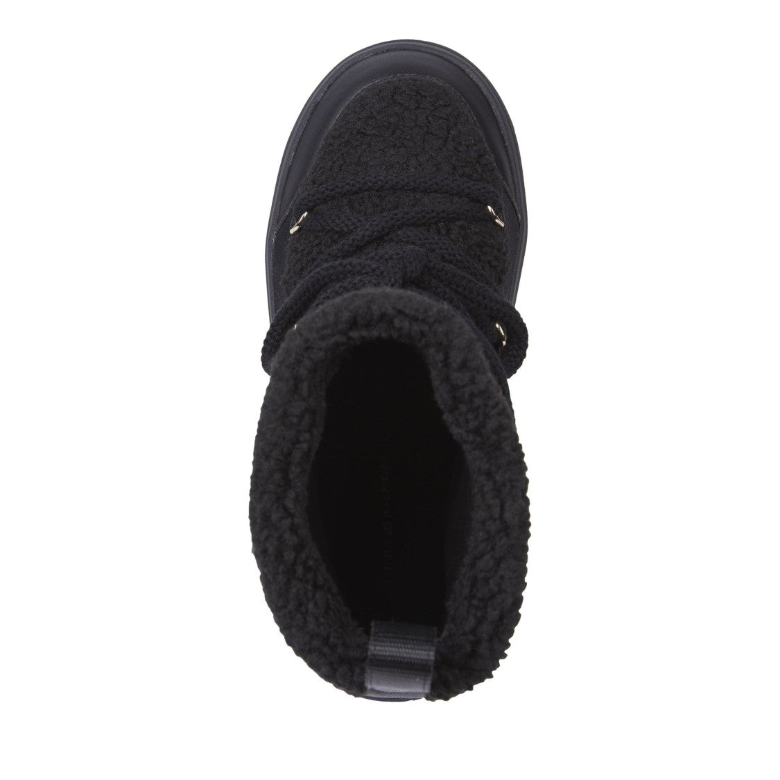 Tommy Hilfiger Black Textured Lace-Up Winter Boots