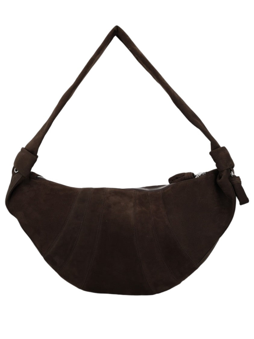 Lemaire Crescent-Shaped Brown Calf Leather Shoulder Bag