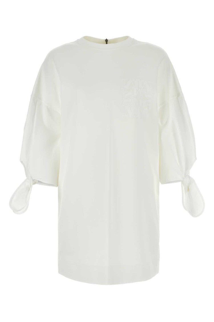 Max Mara White Stretch Nylon Blend Agora T-Shirt Mini Dress