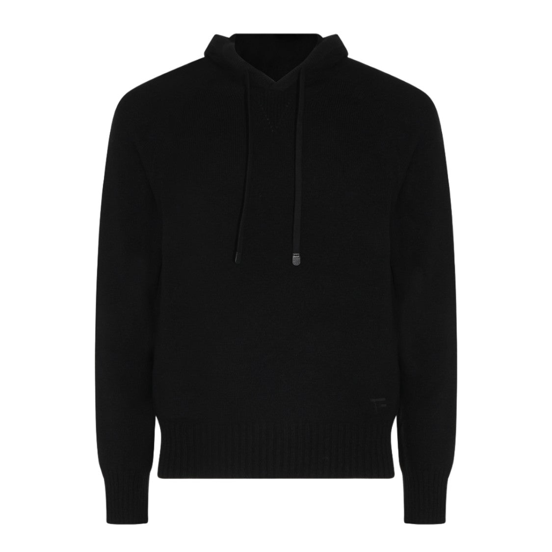 Tom Ford Knitted Black Hoodie Sweater With Subtle Branding