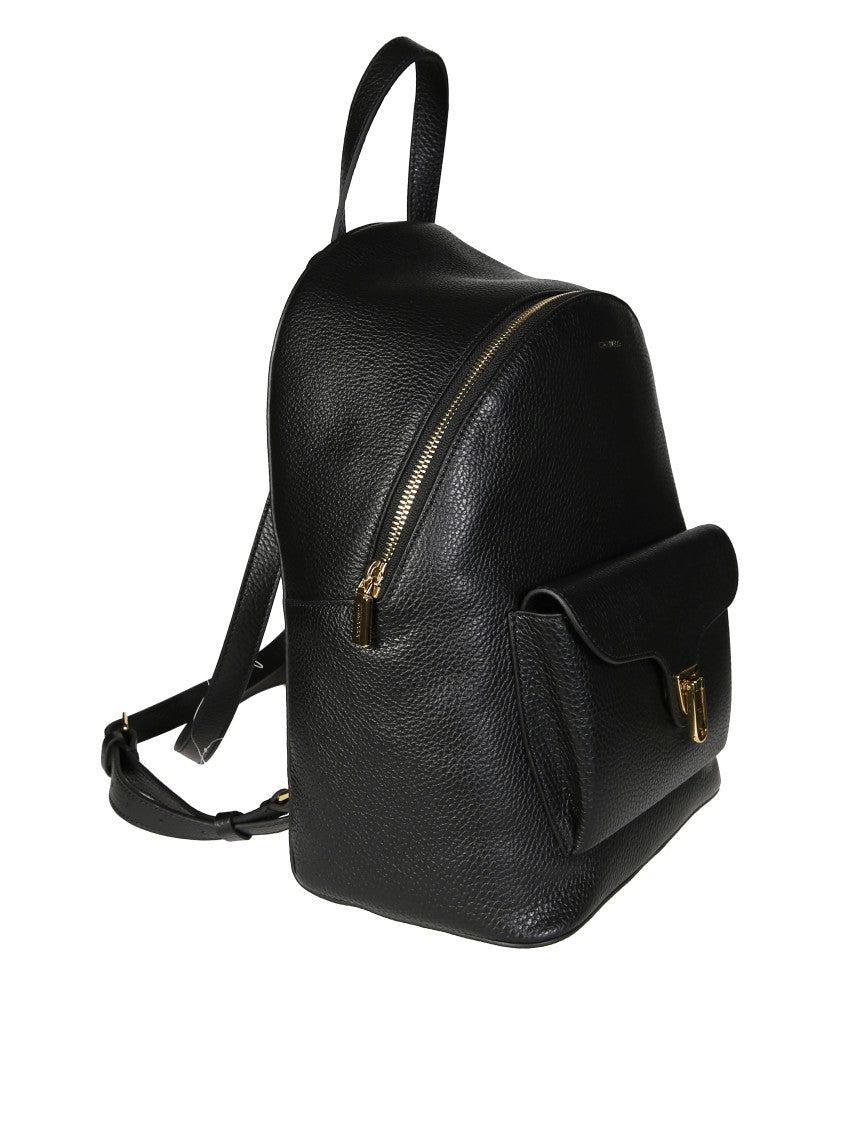 Coccinelle Minimalist Zip-Closure Backpack With External Pocket