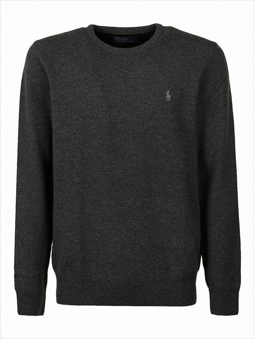 Polo Ralph Lauren Classic 100% Wool Crew Neck Sweater With Embroidered Logo