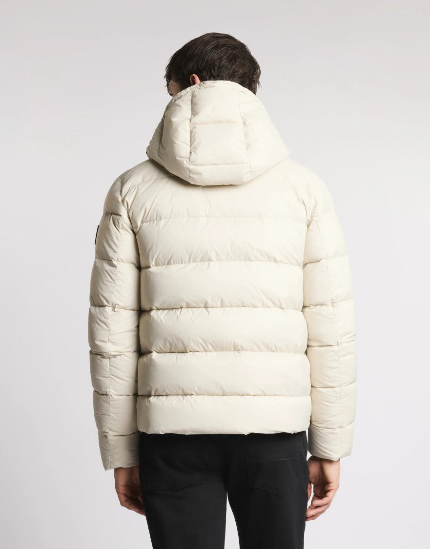 Fay Quilted Hooded Puffer Jacket In Snow White