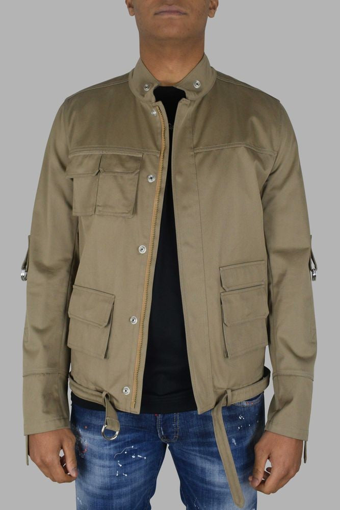 Valentino Garavani Beige Zip-Up Jacket With Adjustable Sleeves