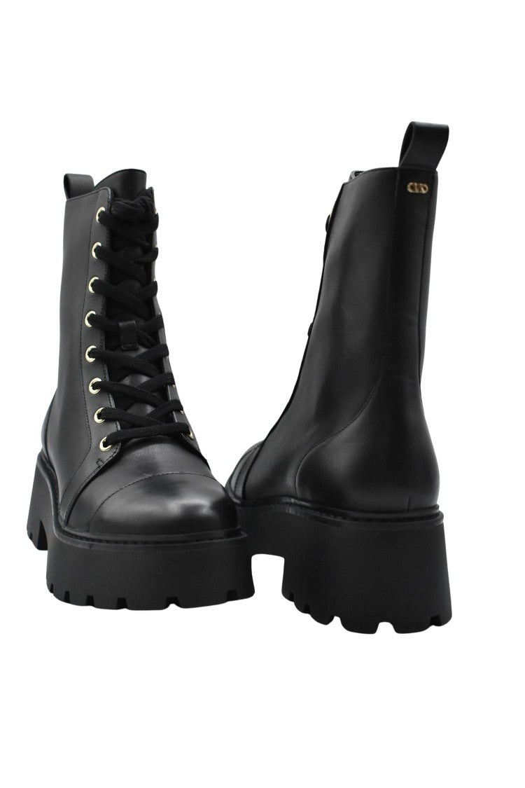 Michael Kors Black Leather Boots With Platform Sole