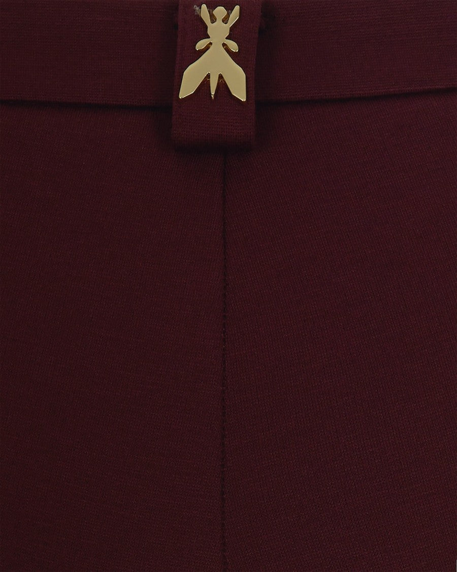 Patrizia Pepe Bordeaux Viscose-Blend Trousers