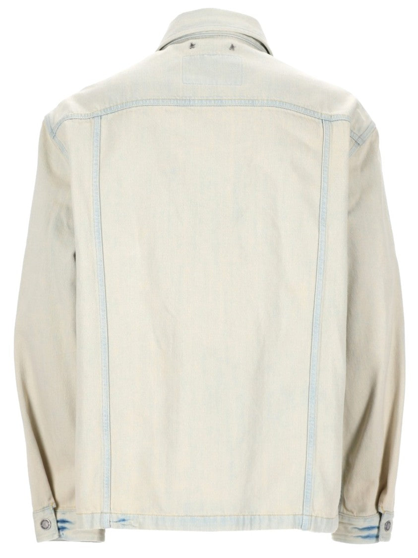 Golden Goose Light Denim Cotton Embroidered Jacket