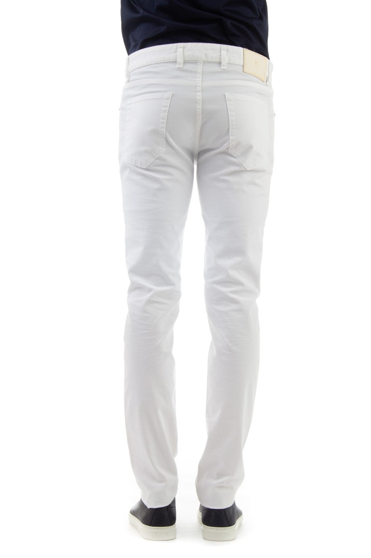 Pt Denim Colored 5-Pocket Cotton Satin Swing Fit Trousers