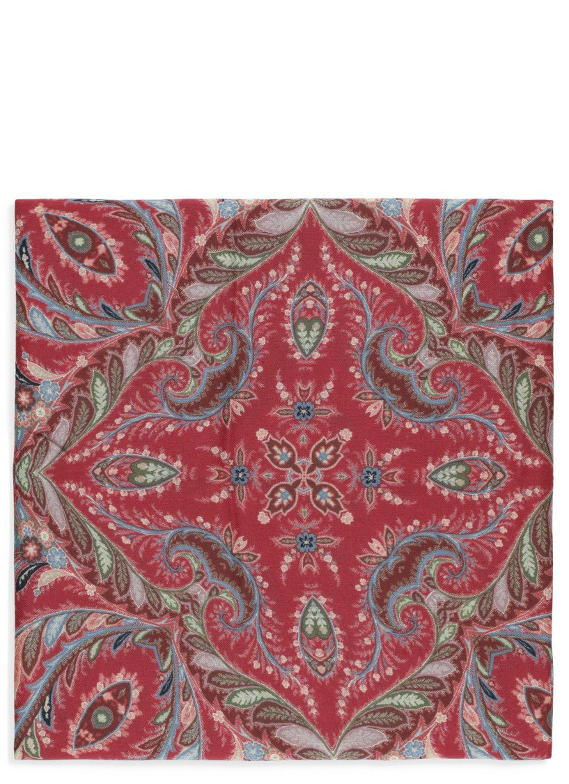 Etro Red Wool Scarf