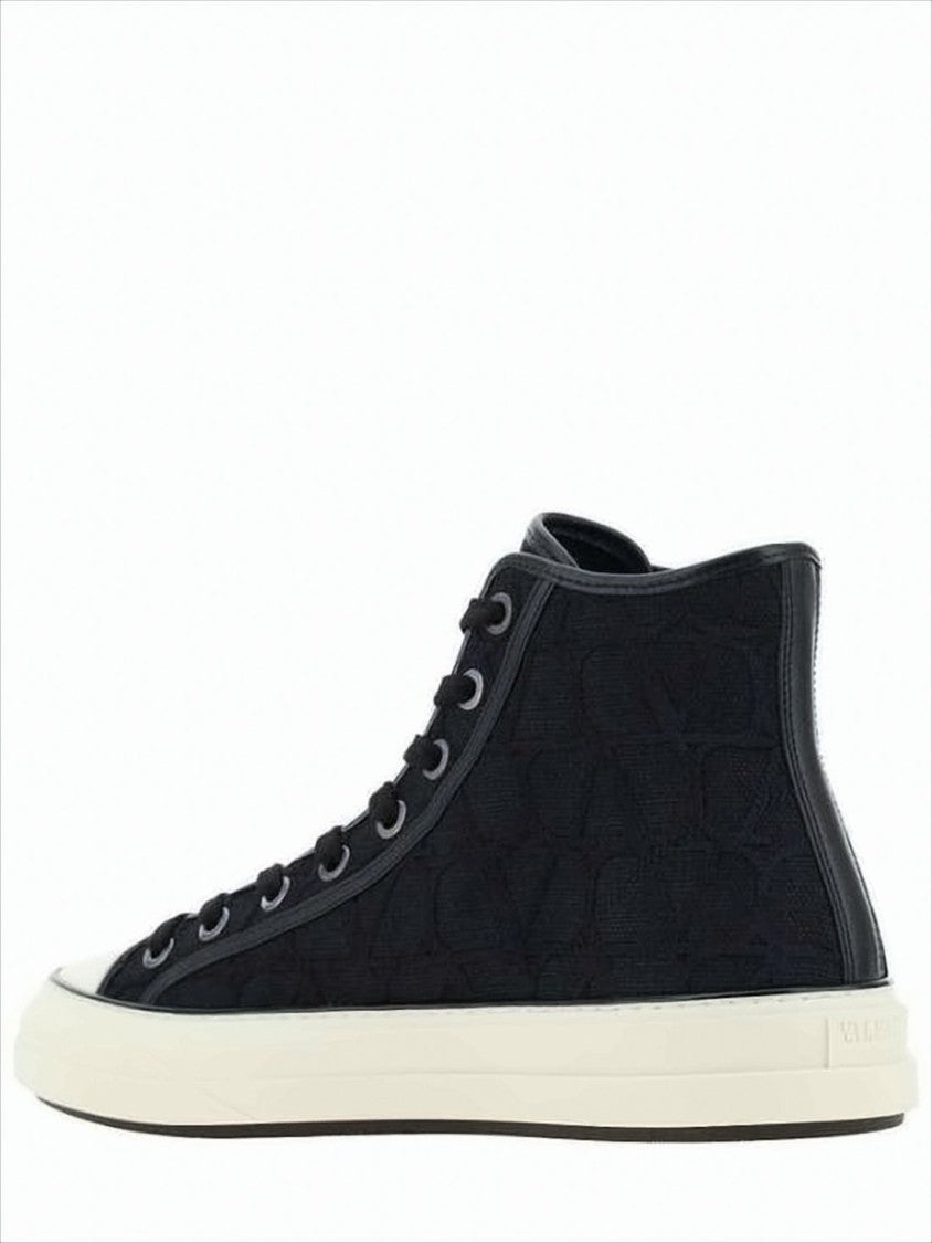 Valentino Garavani High-Top Sneakers With Textured Rubber Sole