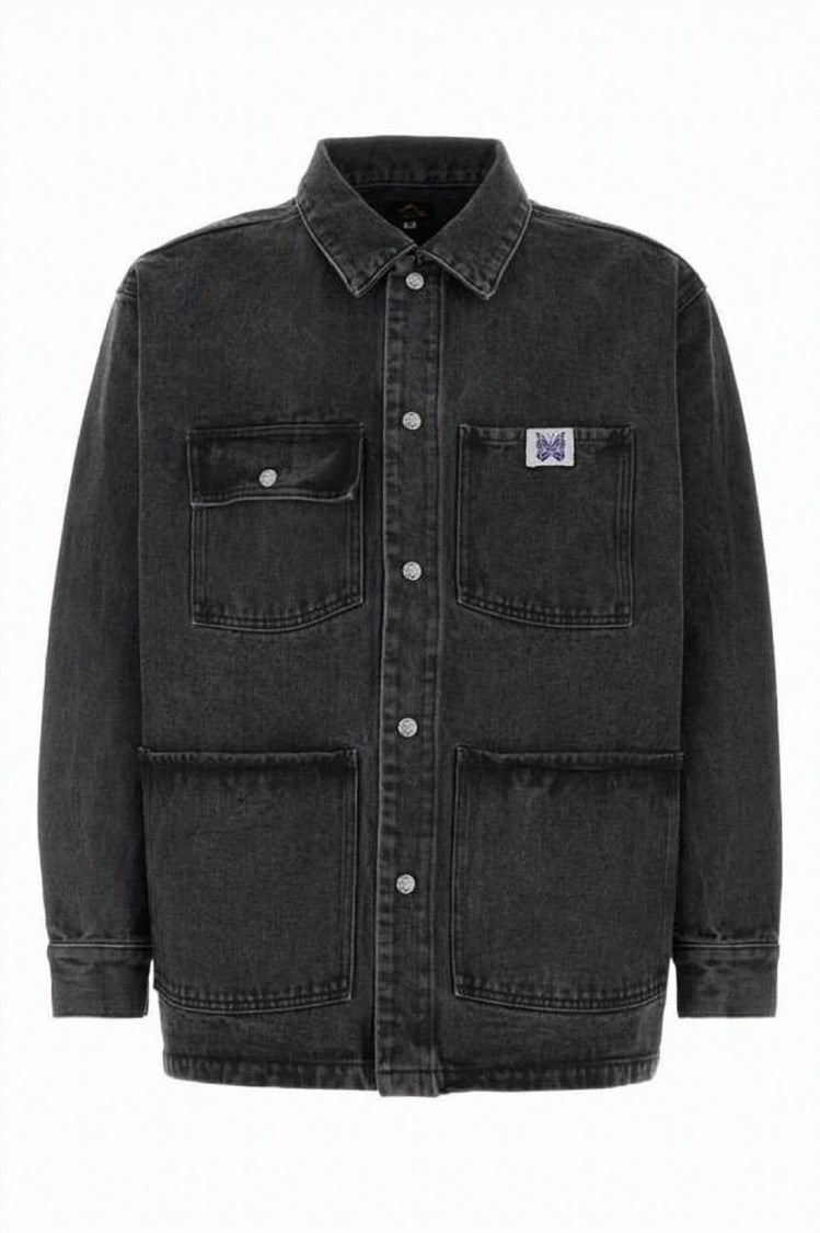 Needles Boxy Oversized Denim Jacket With Washed Black Finish