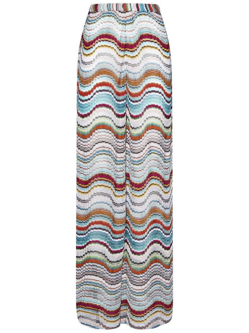 Missoni Palazzo Trousers With Multicoloured Wave Pattern