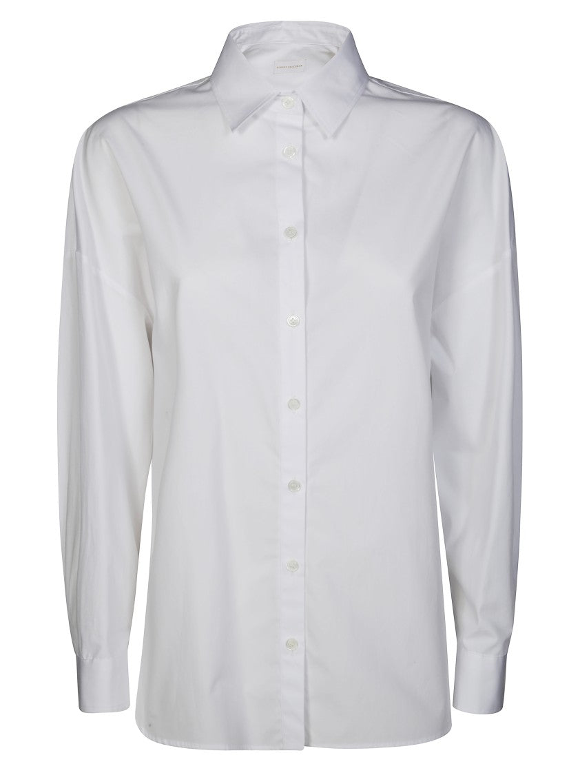 Friedman Oversized White Cotton Shirt With Classic Collar