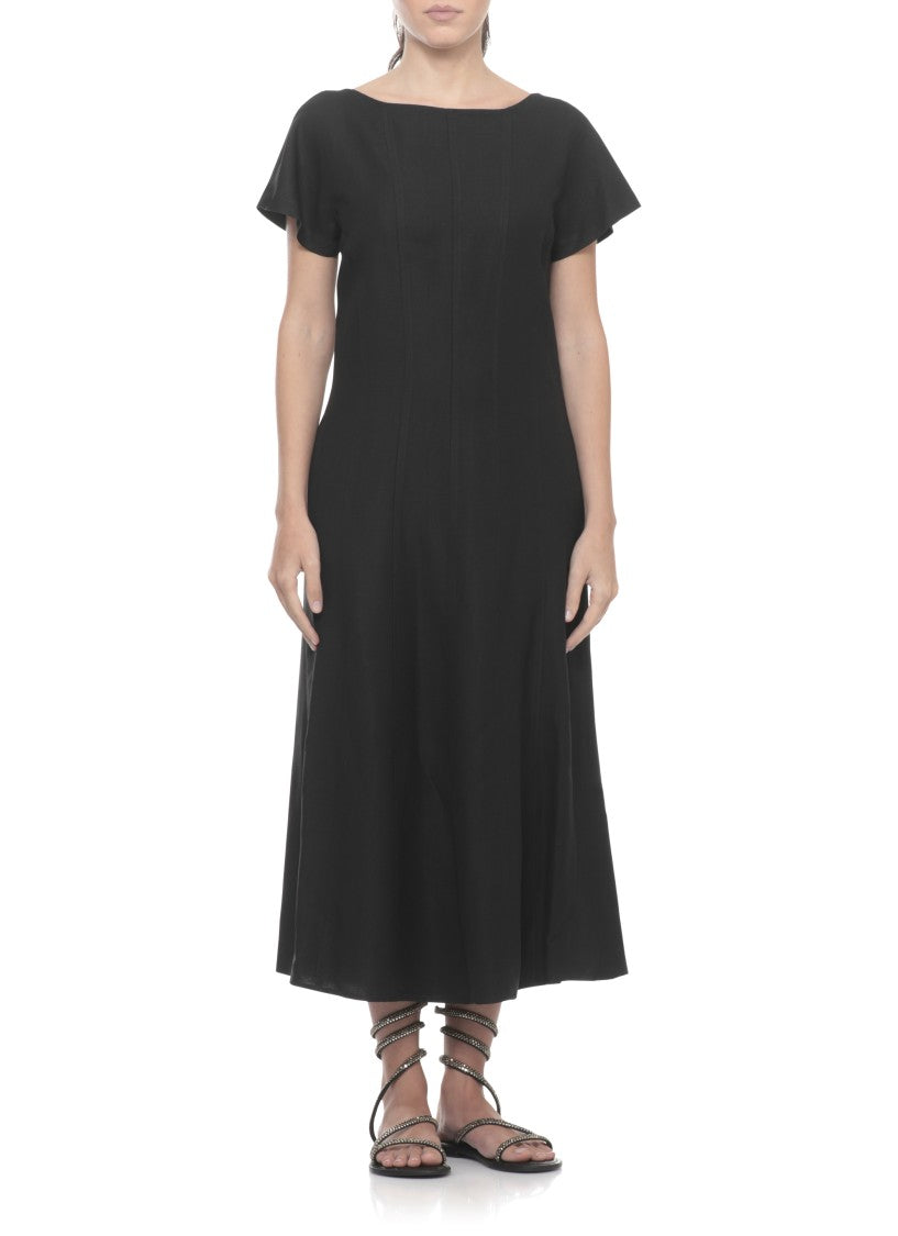 Antonelli Firenze Flowing Maxi Dress With Subtle Vertical Seam Detailing