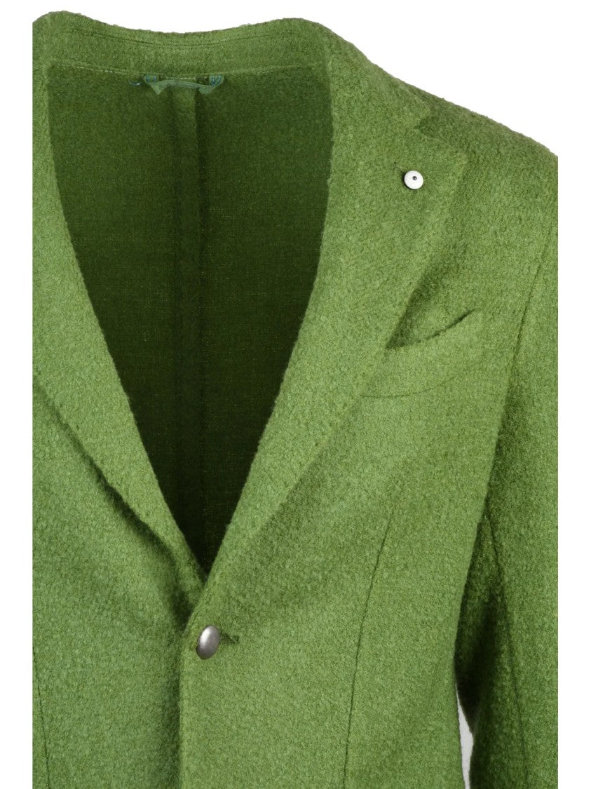 L.B.M. 1911 Textured Bouclé Jacket With Notched Lapel And Button Closure