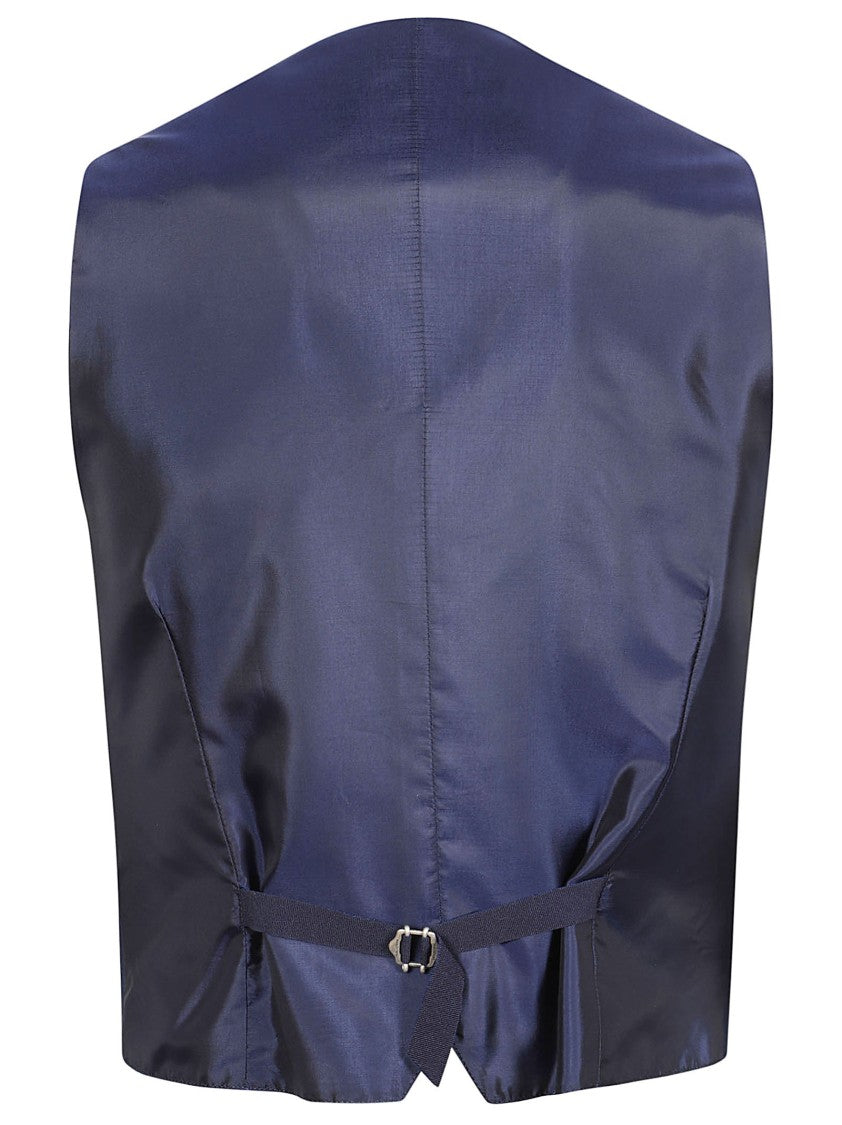Tagliatore Blue Virgin Wool Tailored Vest