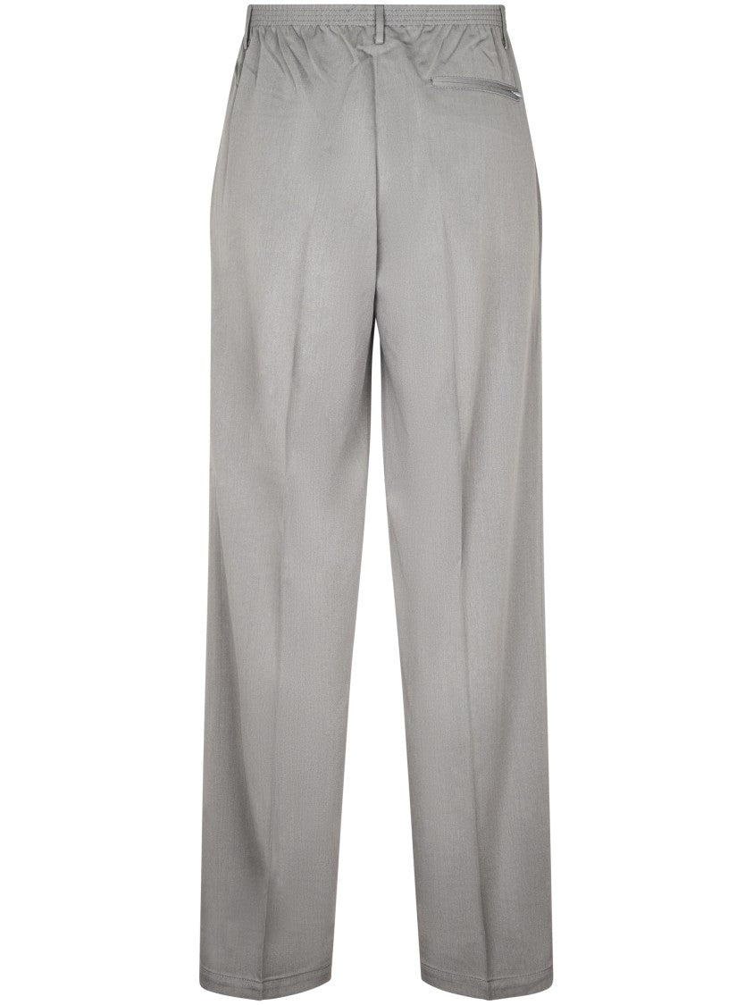 Cellar Door Straight-Leg Light Grey Trousers With Elastic Waistband