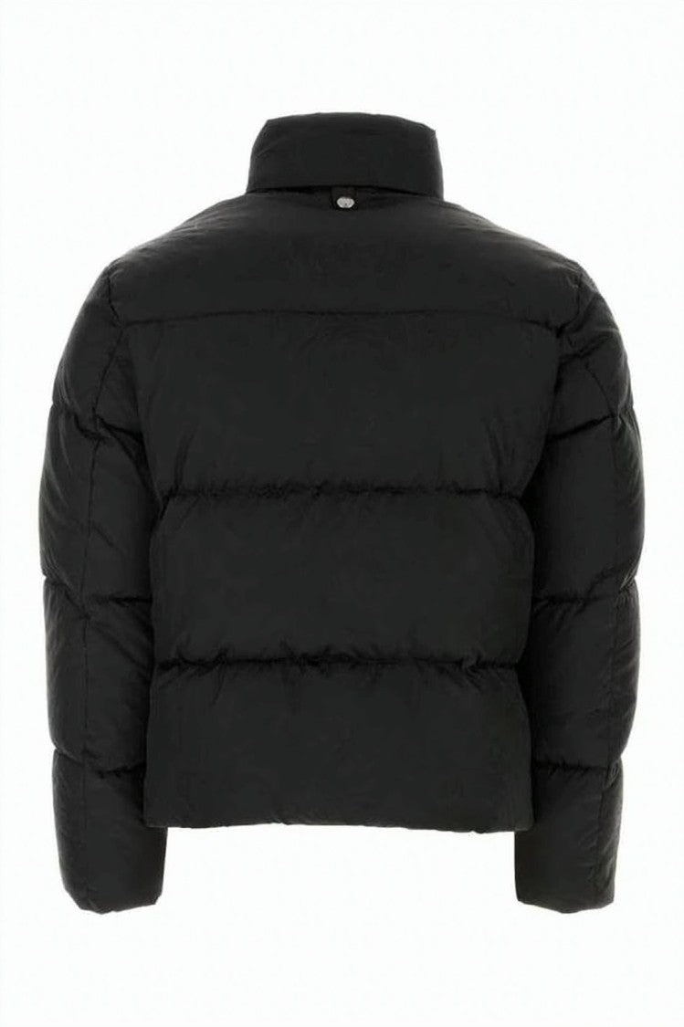 Versace Cropped High-Collar Puffer Jacket With Horizontal Quilted Padding