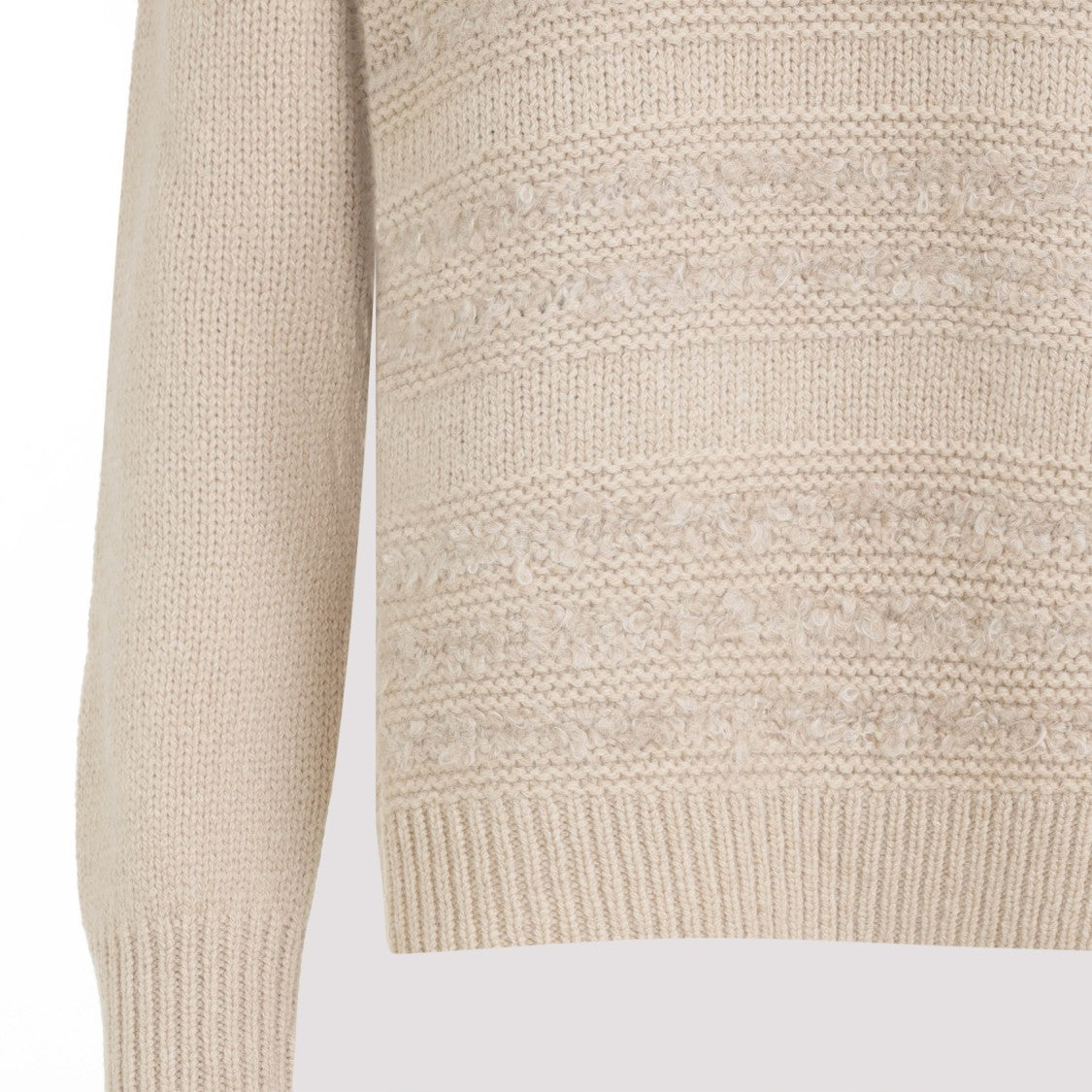 Fabiana Filippi Textured Neutral Knit Sweater Crafted