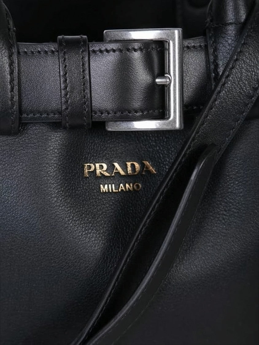Prada Structured Black Calf Leather Tote