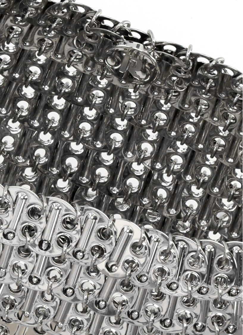 Rabanne Interlinked Steel Mesh Clutch Bag With Removable Chain Strap