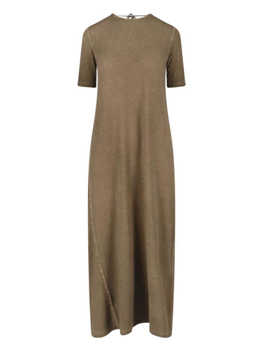 Uma Wang Brown Worn-Wash Fabric Maxi Dress