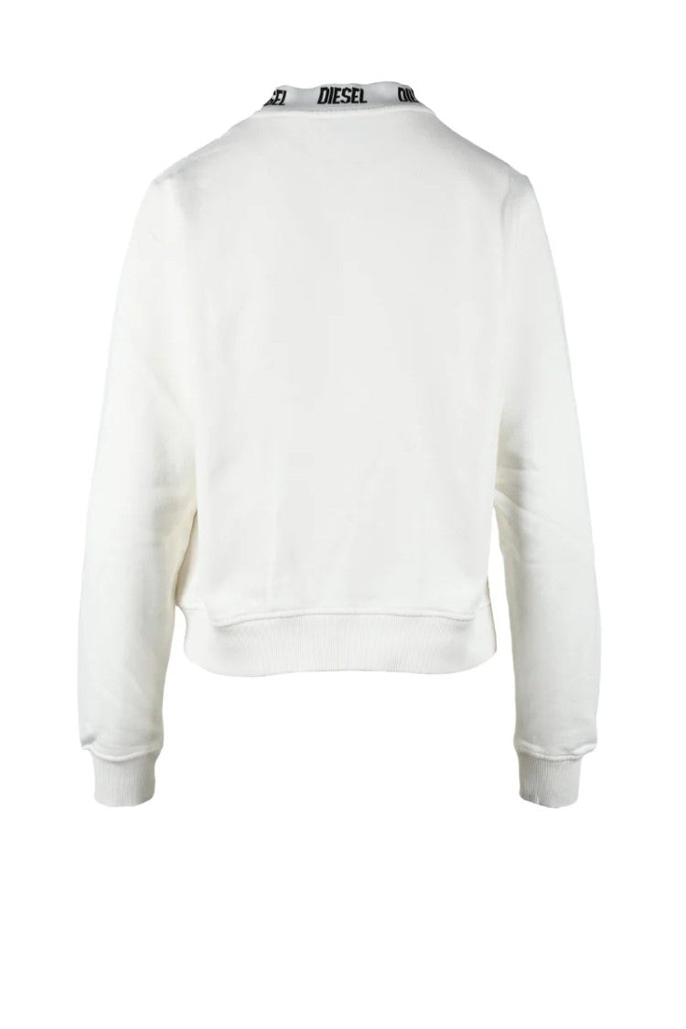 Diesel White Cotton Crew Neck Sweatshirt