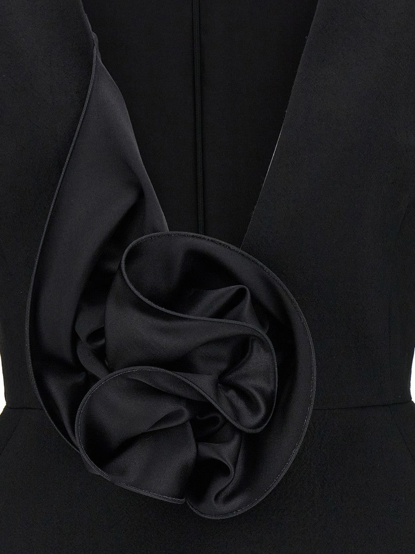 Magda Butrym Mini Wool Dress With 3D Floral Application