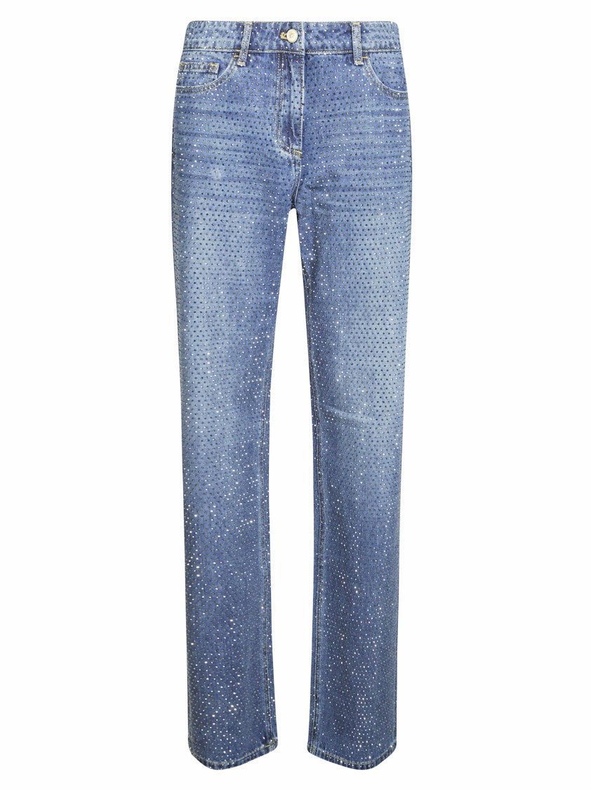 Elisabetta Franchi Straight-Leg Perforated Jeans