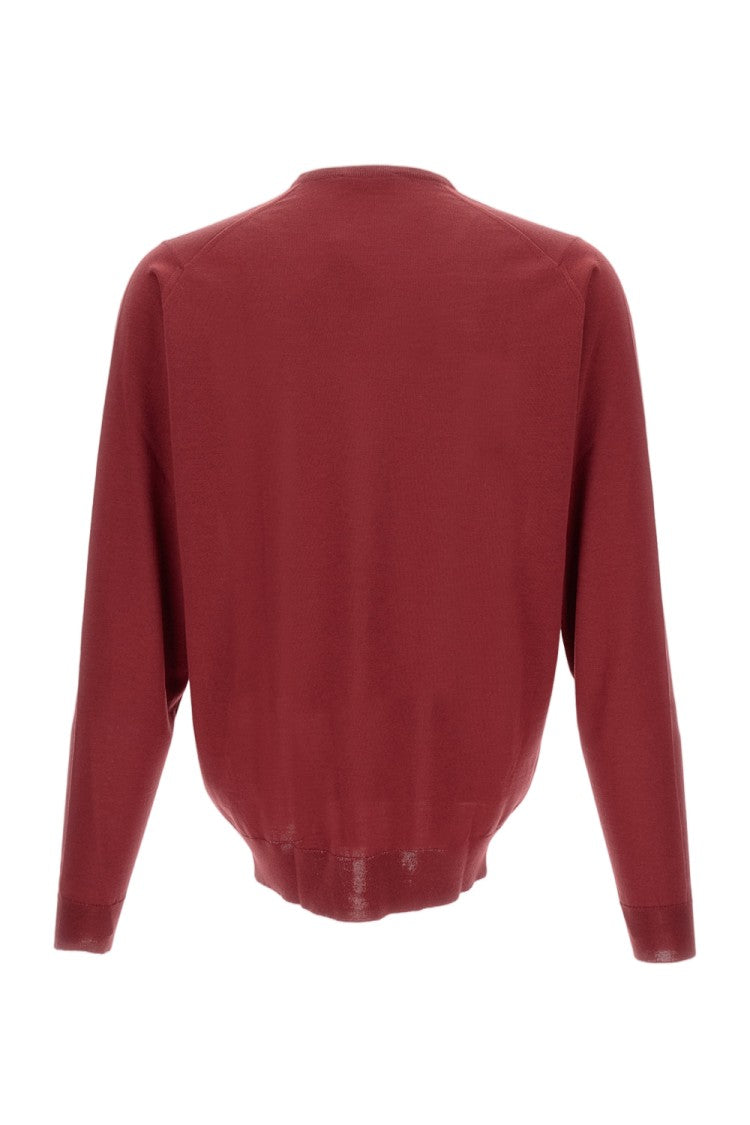 John Smedley V-Neck Long Sleeve Sweater In Extra-Fine Merino Wool