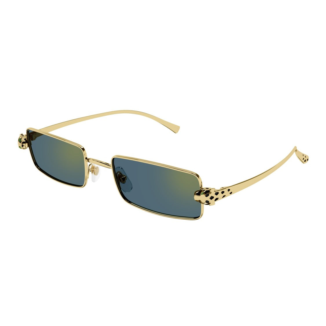Cartier Ct0473s Rectangular Frame Sunglasses In Gold-Tone Metal