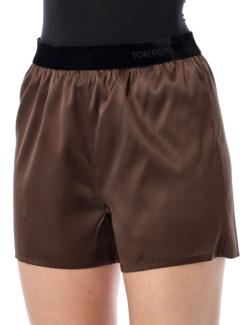 Tom Ford Pj Stretch Silk Satin Shorts