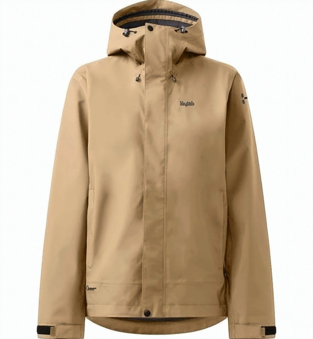 Haglöfs Hooded Brown Jacket With Concealed Zipper
