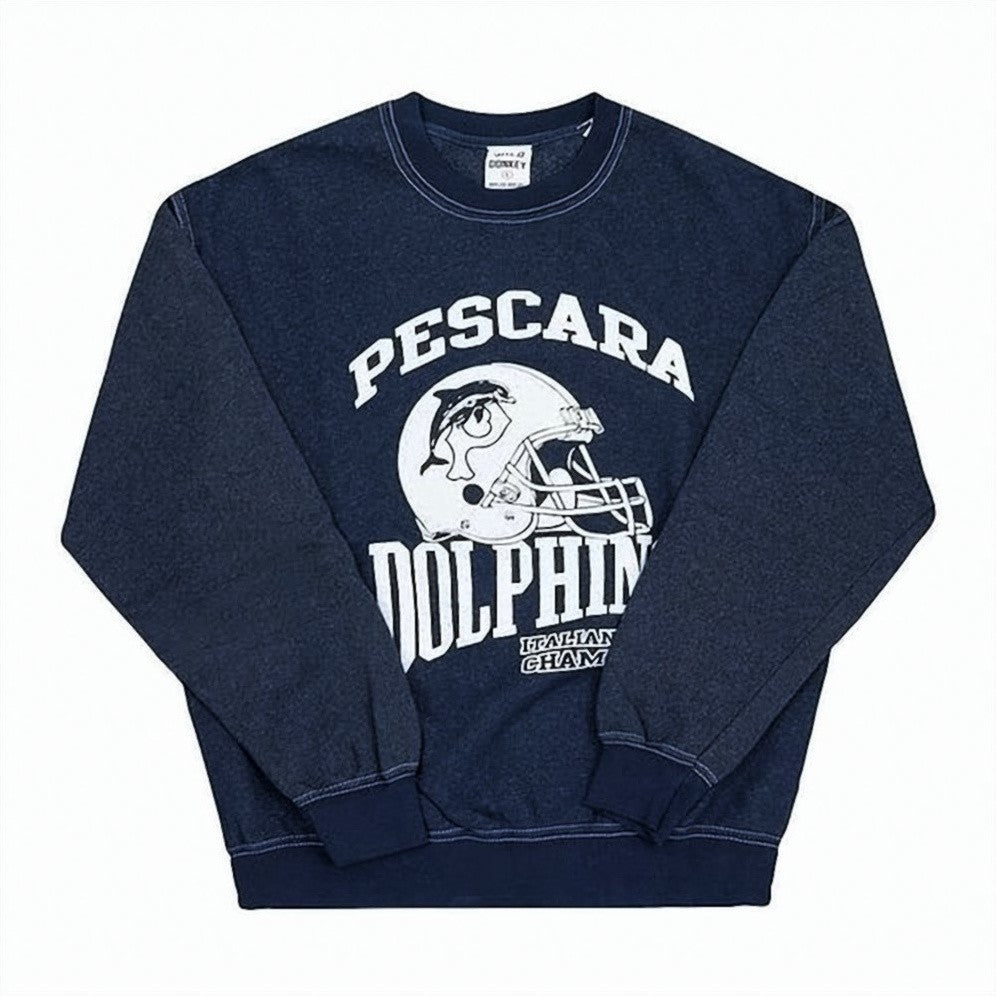Wild Donkey Heathered Navy Long-Sleeve Top With Graphic Print