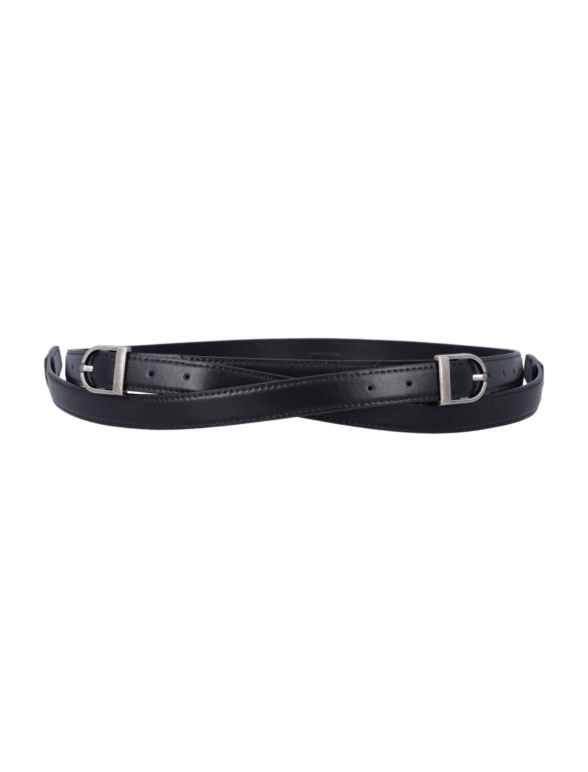 Low Classic Leather Two-Way Buckle Belt