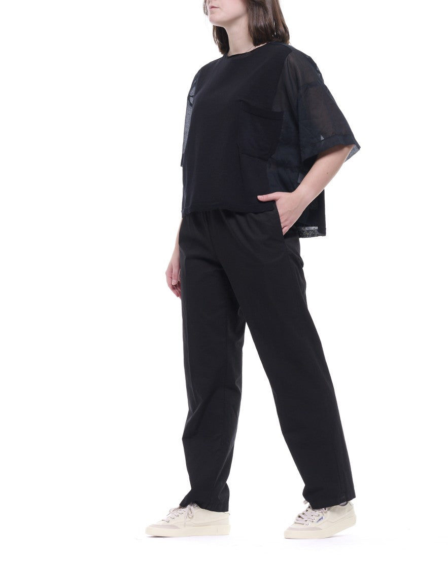 Pomandère Black Cotton Chino Pants