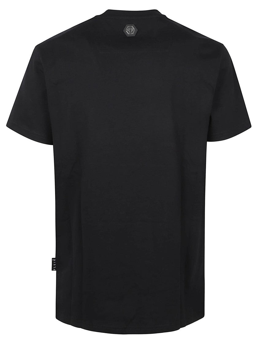Philipp Plein Black Graphic T-Shirt With Airplane And Teddy Bear Print
