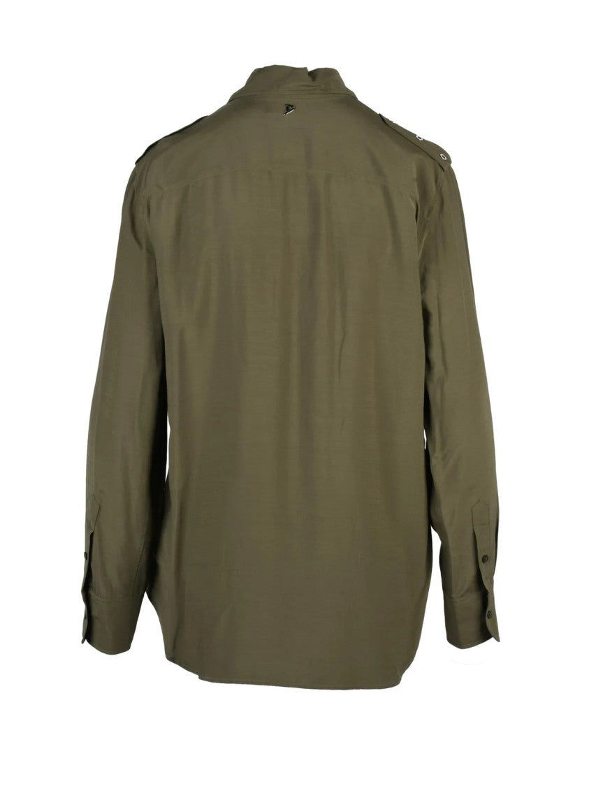 Dondup Military Green Fluid Viscose Blouse